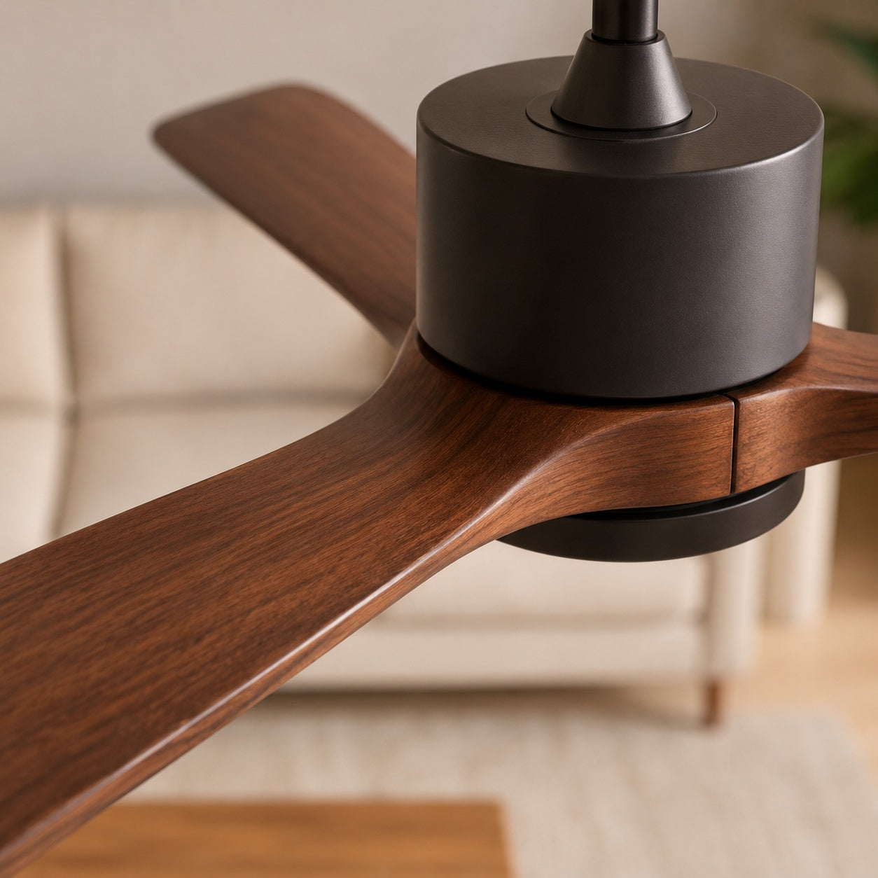 Modern Ceiling Fan with Remote Control Adjustable Wind Speed Wood Blades Silent Operation 60 Inch | ribuella