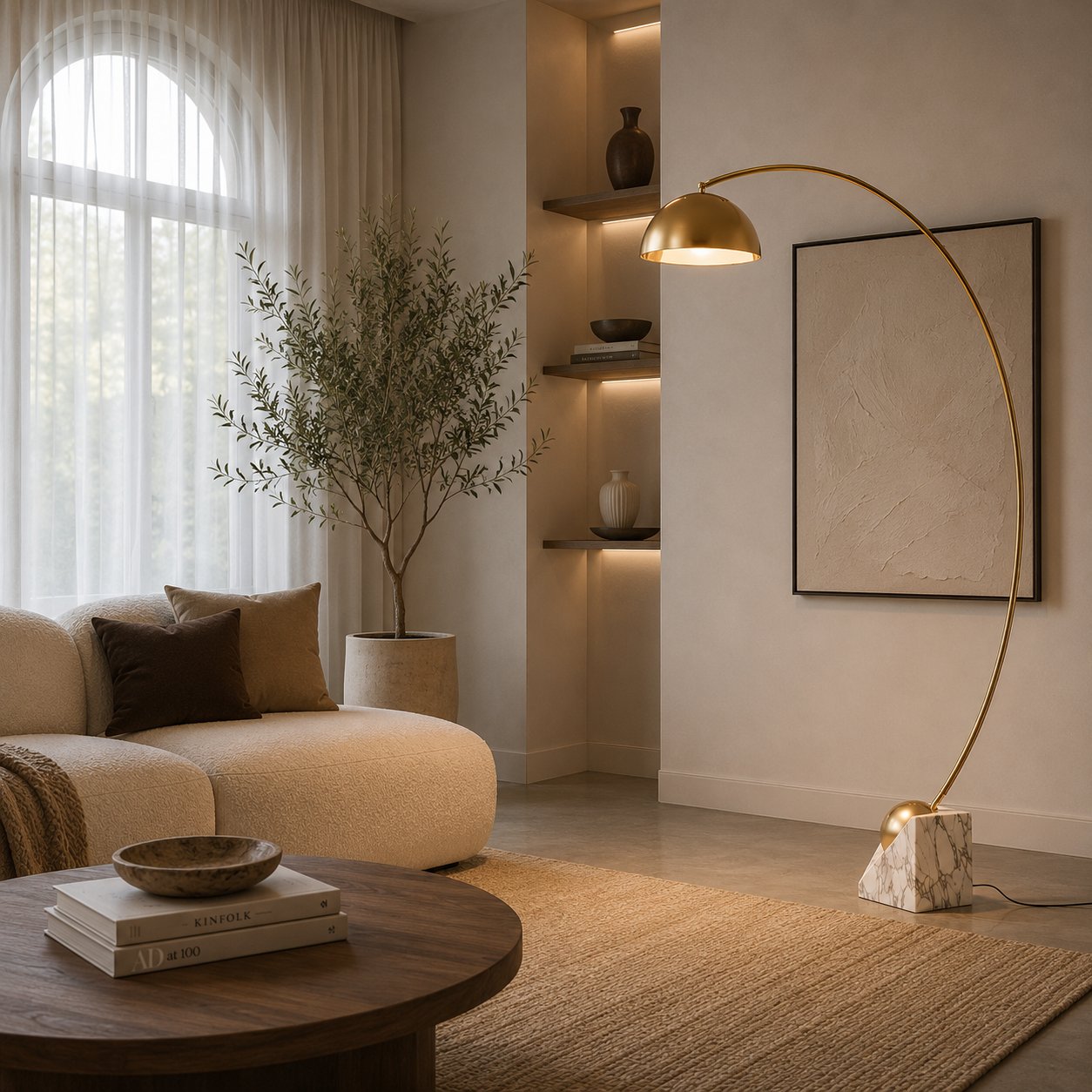 Moderne Stehleuchte mit verstellbarer Höhe, goldfarbenem Marmorsockel und LED-Beleuchtung, 60-72 Inch | ribuella