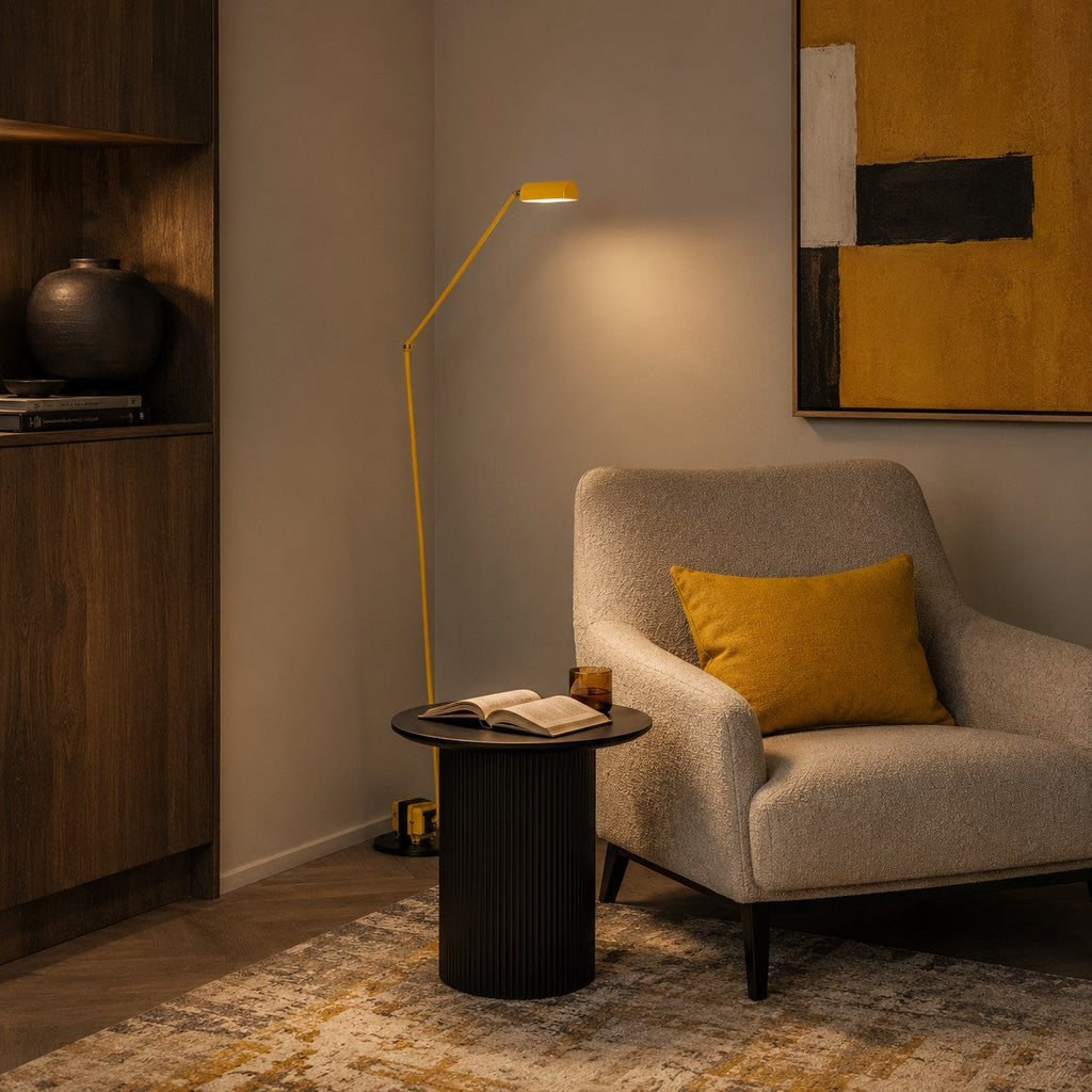 Modern Floor Lamp Adjustable Height Metal Shade LED Lighting for Living Room | ribuella
