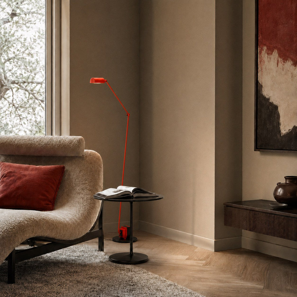 Modern Floor Lamp Adjustable Height Metal Shade LED Lighting for Living Room | ribuella