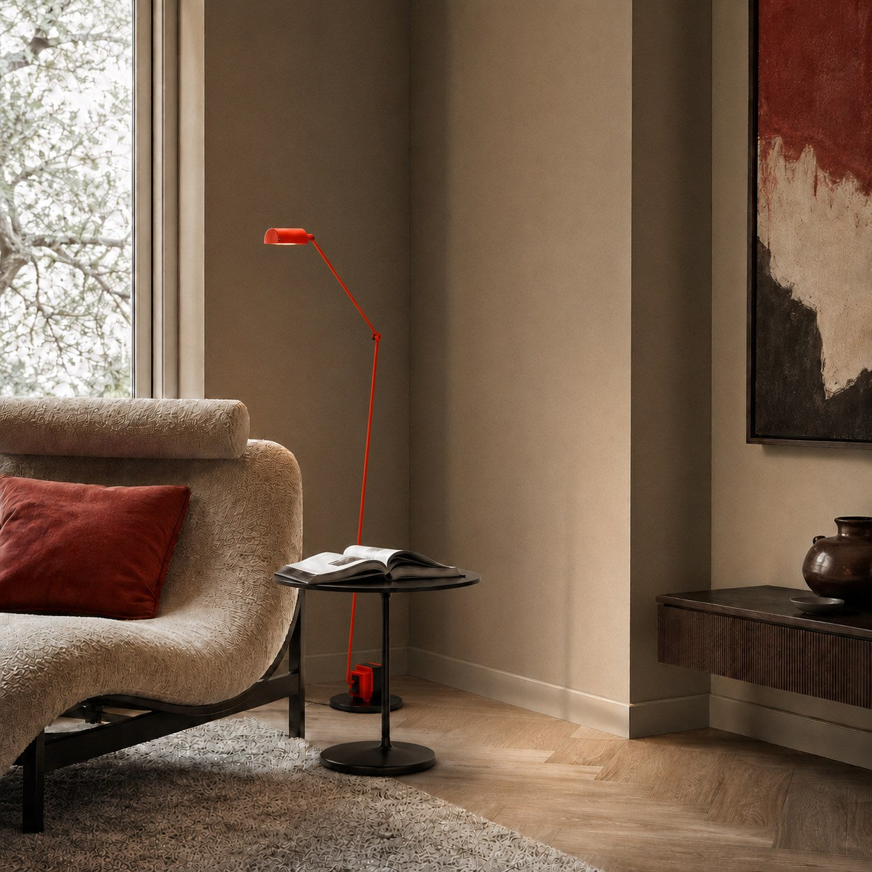 Modern Floor Lamp Adjustable Height Metal Shade LED Lighting for Living Room | ribuella
