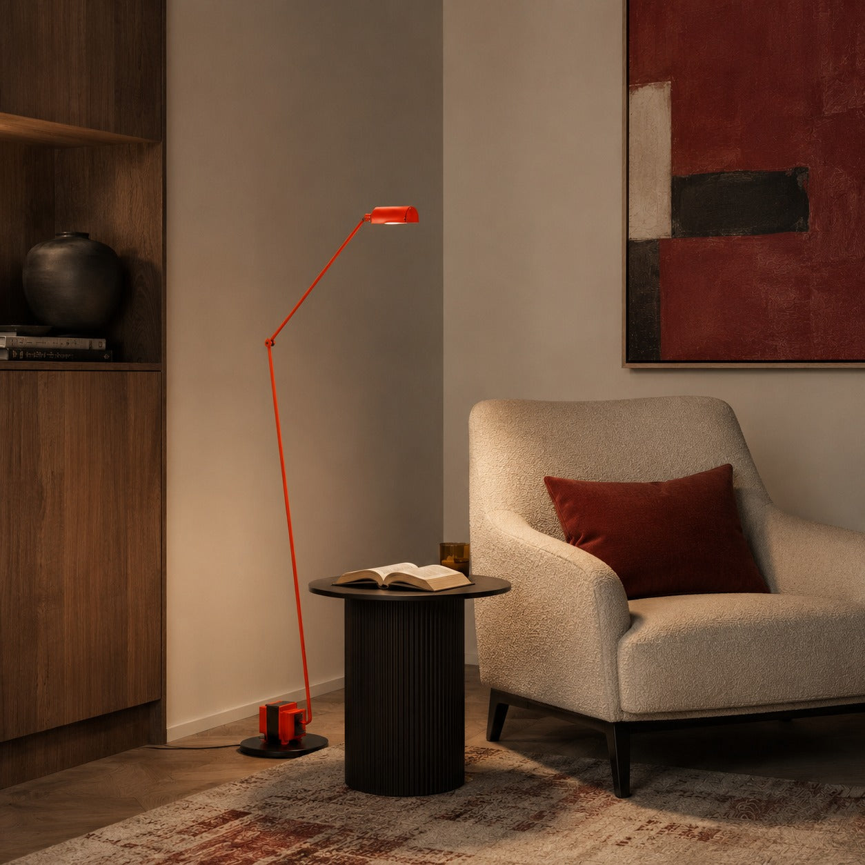 Modern Floor Lamp Adjustable Height Metal Shade LED Lighting for Living Room | ribuella