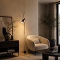 Moderní stojací lampa s nastavitelnou výškou, kovovým bodovým světlem pro vnitřní osvětlení | ribuella