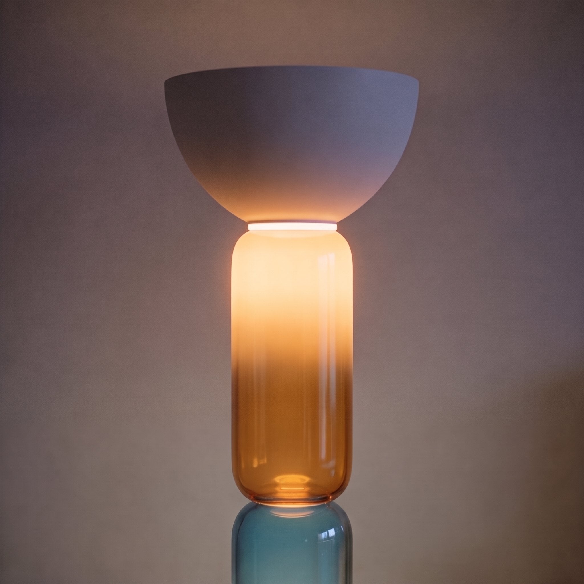 Modern Floor Lamp Adjustable Height Wrought Iron Base Glass Shade LED Lighting | ribuella