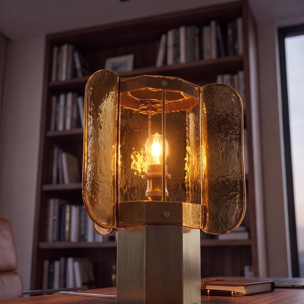 Moderne Tischleuchte aus Glas mit einstellbarer Helligkeit, USB-betriebene LED-Nachttischlampe für die Wohnungsdekoration | ribuella