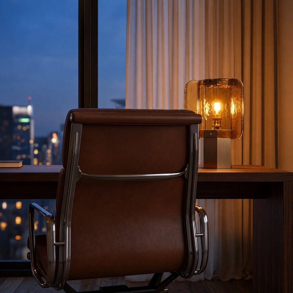 Moderne Tischleuchte aus Glas mit einstellbarer Helligkeit, USB-betriebene LED-Nachttischlampe für die Wohnungsdekoration | ribuella