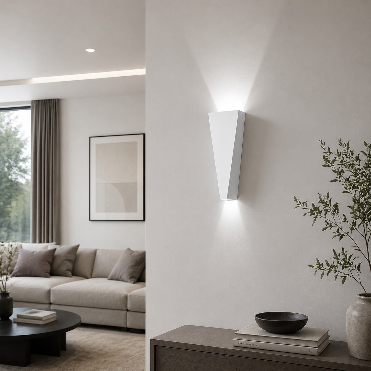 Moderne LED-Wandleuchte mit Up- und Downlight, Aluminium, 10 W, dimmbar, für den Innenbereich | ribuella