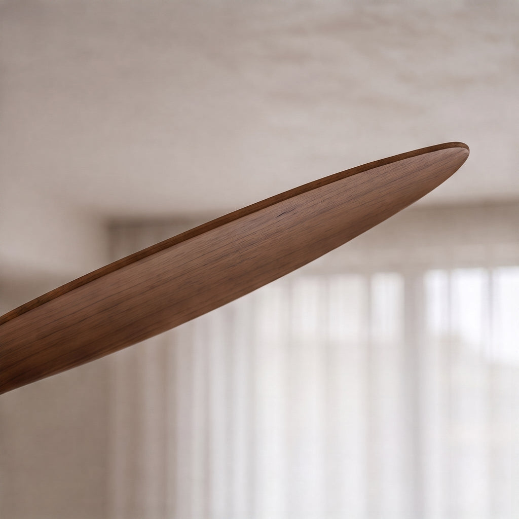Moderner großer Deckenventilator zur flächenbündigen Montage mit Holzflügeln, 60 Inch, Gleichstrommotor, 6 Geschwindigkeitsstufen und Fernbedienung | ribuella