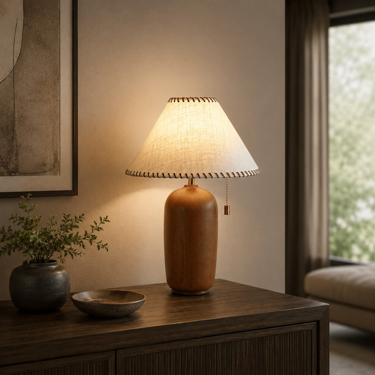 Modern Wood Table Lamp Adjustable LED Design for Home Office Nightstand or Desk Use | ribuella