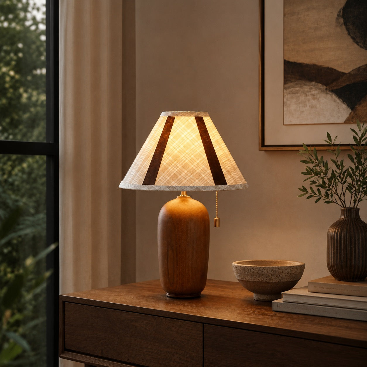 Modern Wood Table Lamp Adjustable LED Design for Home Office Nightstand or Desk Use | ribuella