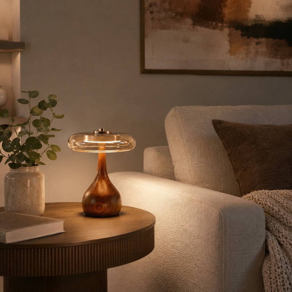 Modern Table Lamp with Adjustable Shade and Metal Base for Home Office or Bedroom Lighting | ribuella