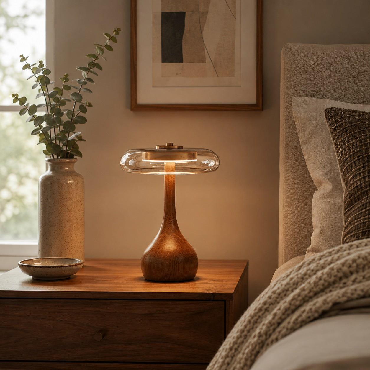 Modern Table Lamp with Adjustable Shade and Metal Base for Home Office or Bedroom Lighting | ribuella