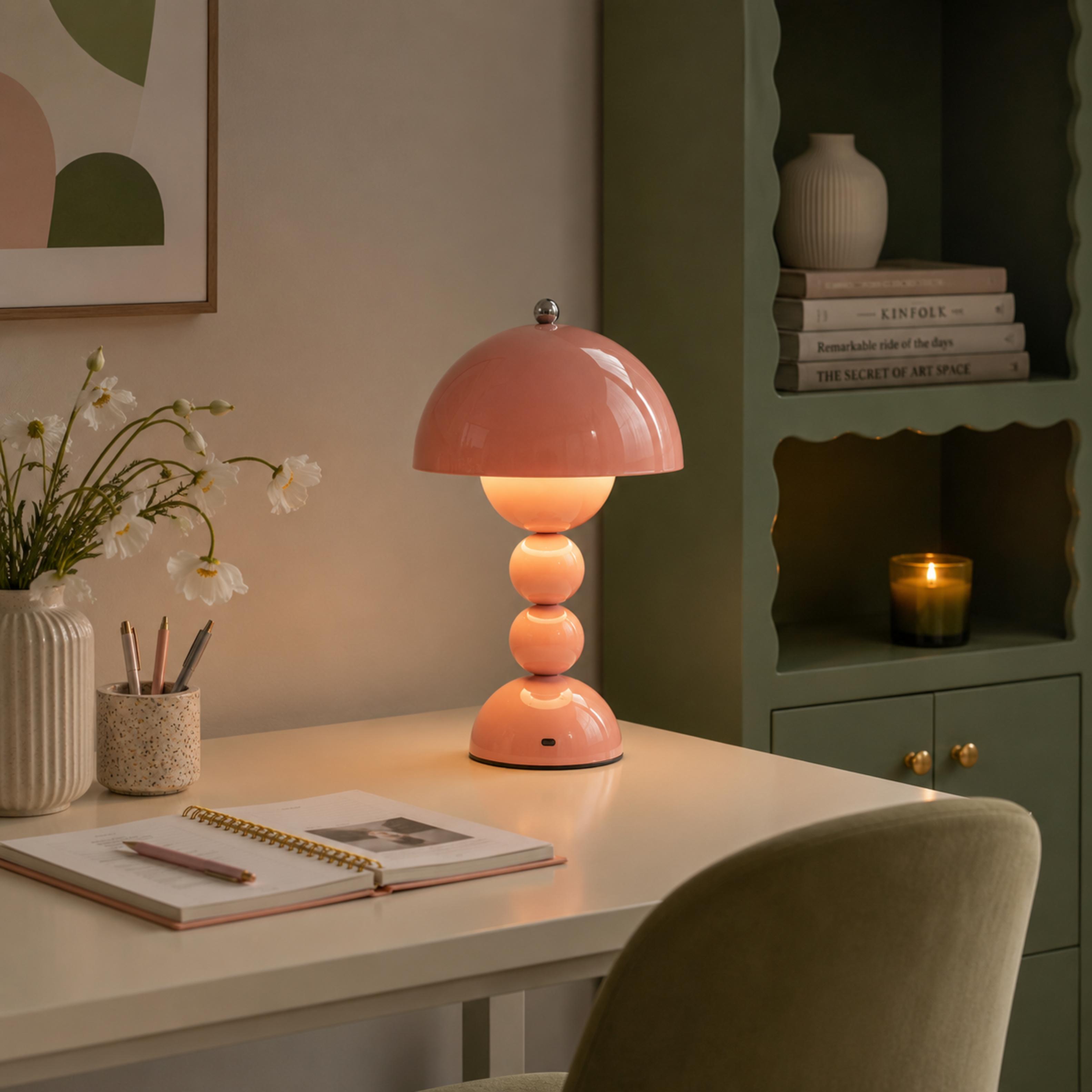 Nordisk stil bordlampe, transportabel akryl-LED-lampe med berøringsstyring til indendørs brug, USB-drevet | ribuella