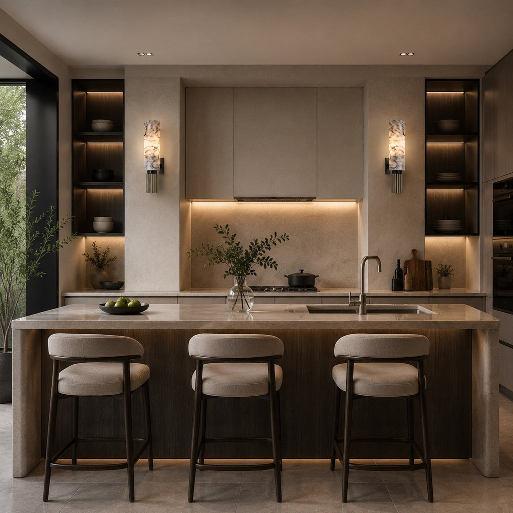 Modern Wall Light Hardwired Polished Marble LED Fixture for Elegant Illumination | ribuella
