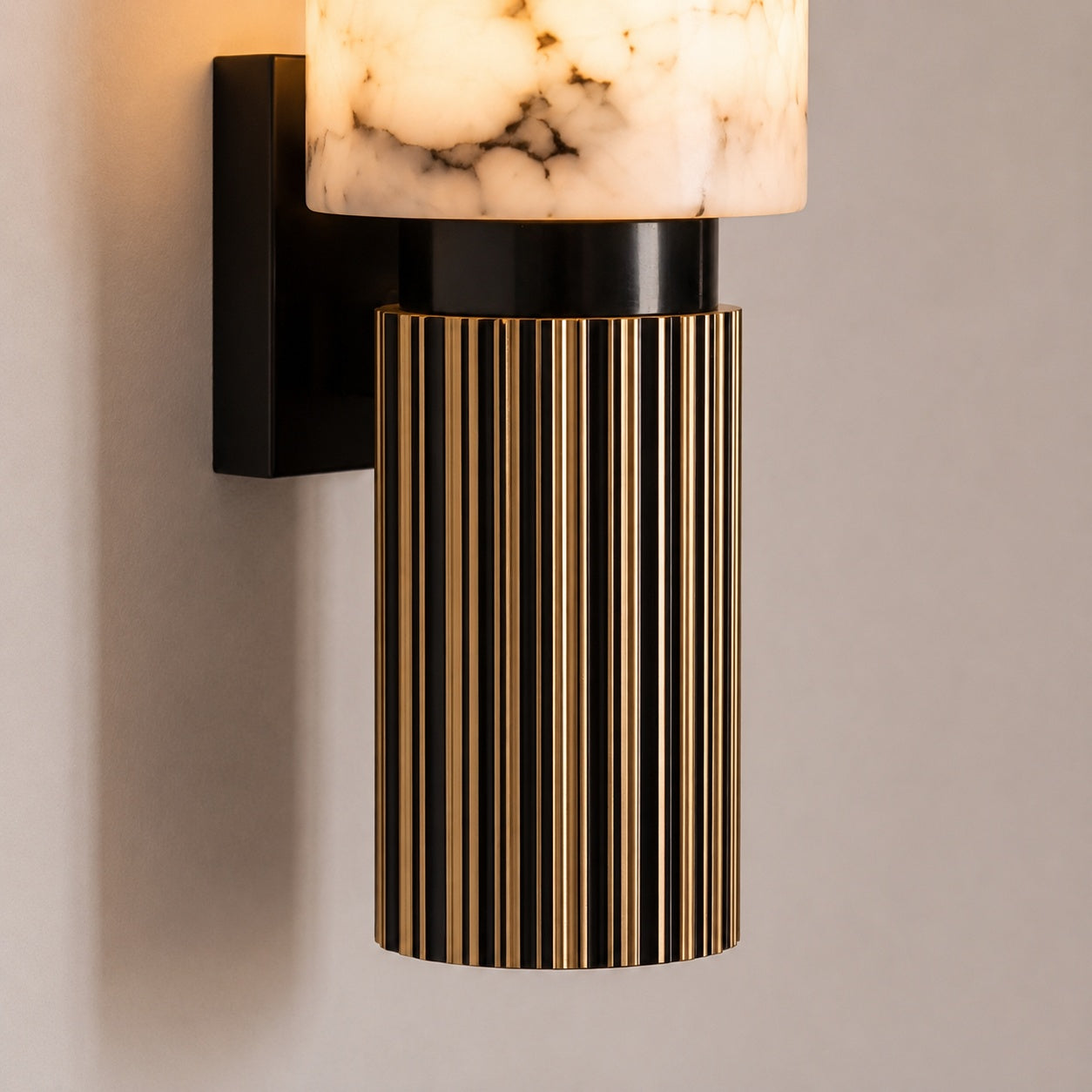 Modern Wall Light Hardwired Polished Marble LED Fixture for Elegant Illumination | ribuella