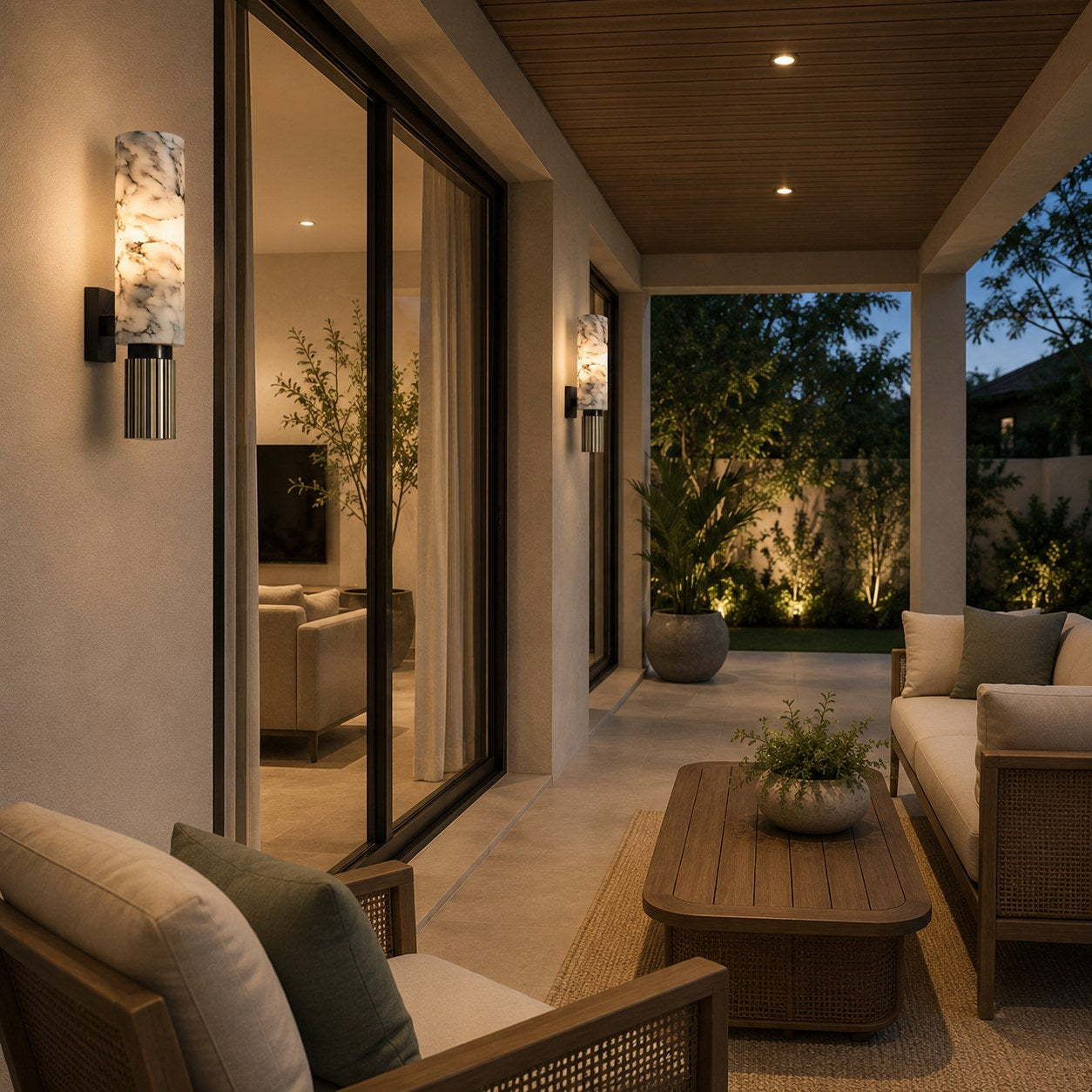 Modern Wall Light Hardwired Polished Marble LED Fixture for Elegant Illumination | ribuella
