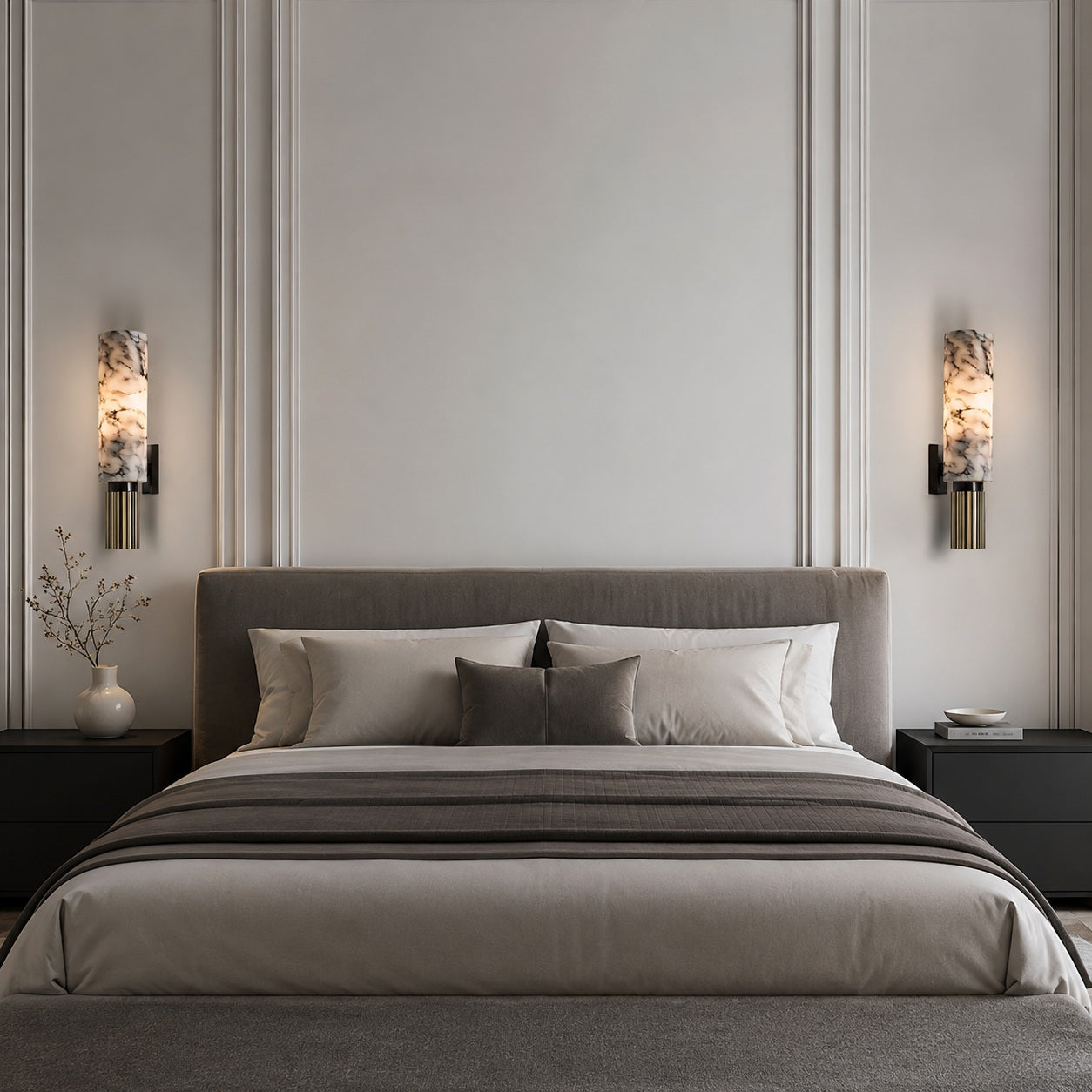 Modern Wall Light Hardwired Polished Marble LED Fixture for Elegant Illumination | ribuella