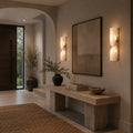 Moderne Wandleuchte, wandmontierte Alabaster-Wandleuchte mit Kupferakzenten, LED-Warmlicht für eine angenehme Atmosphäre | ribuella