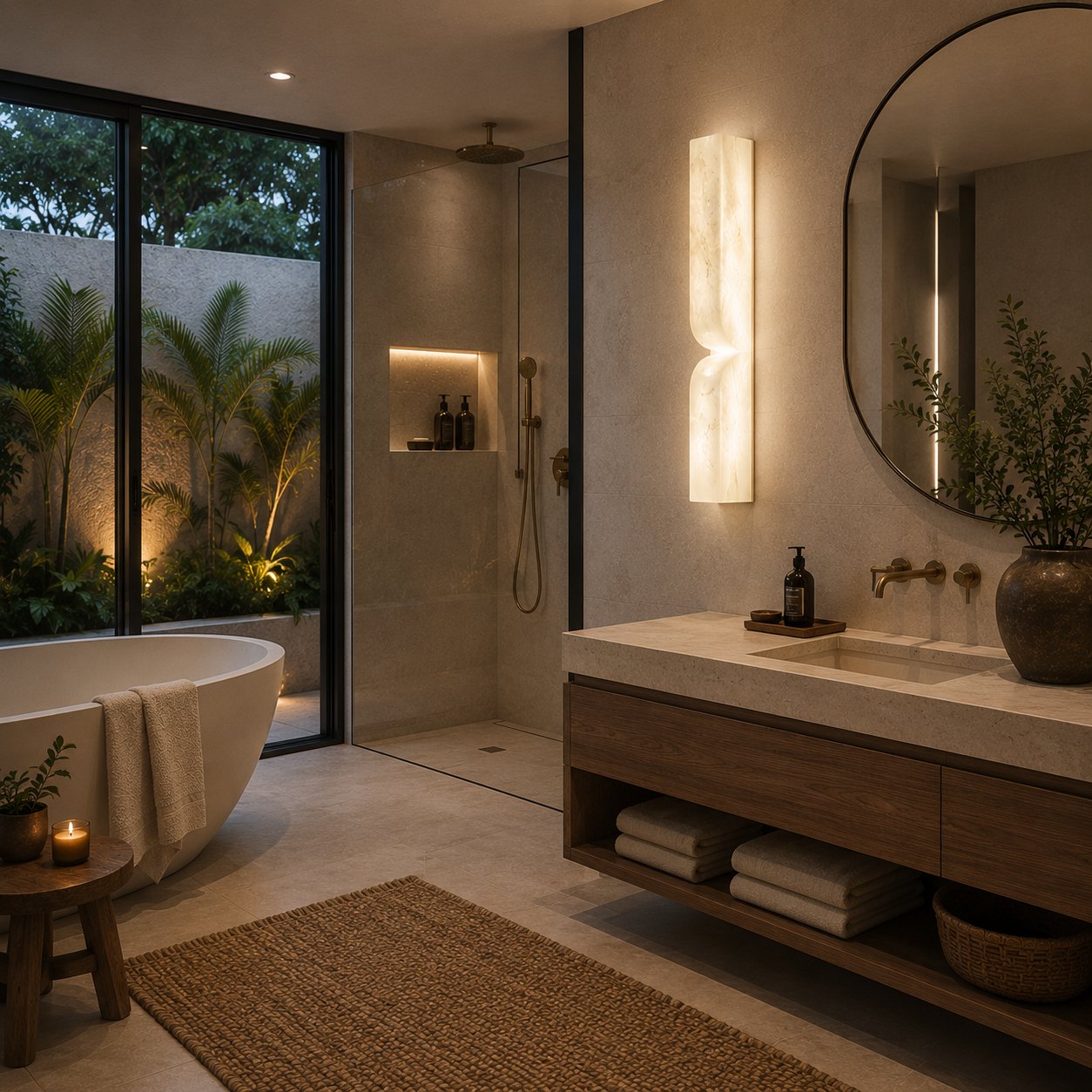Moderne Wandleuchte, wandmontierte Alabaster-Wandleuchte mit Kupferakzenten, LED-Warmlicht für eine angenehme Atmosphäre | ribuella