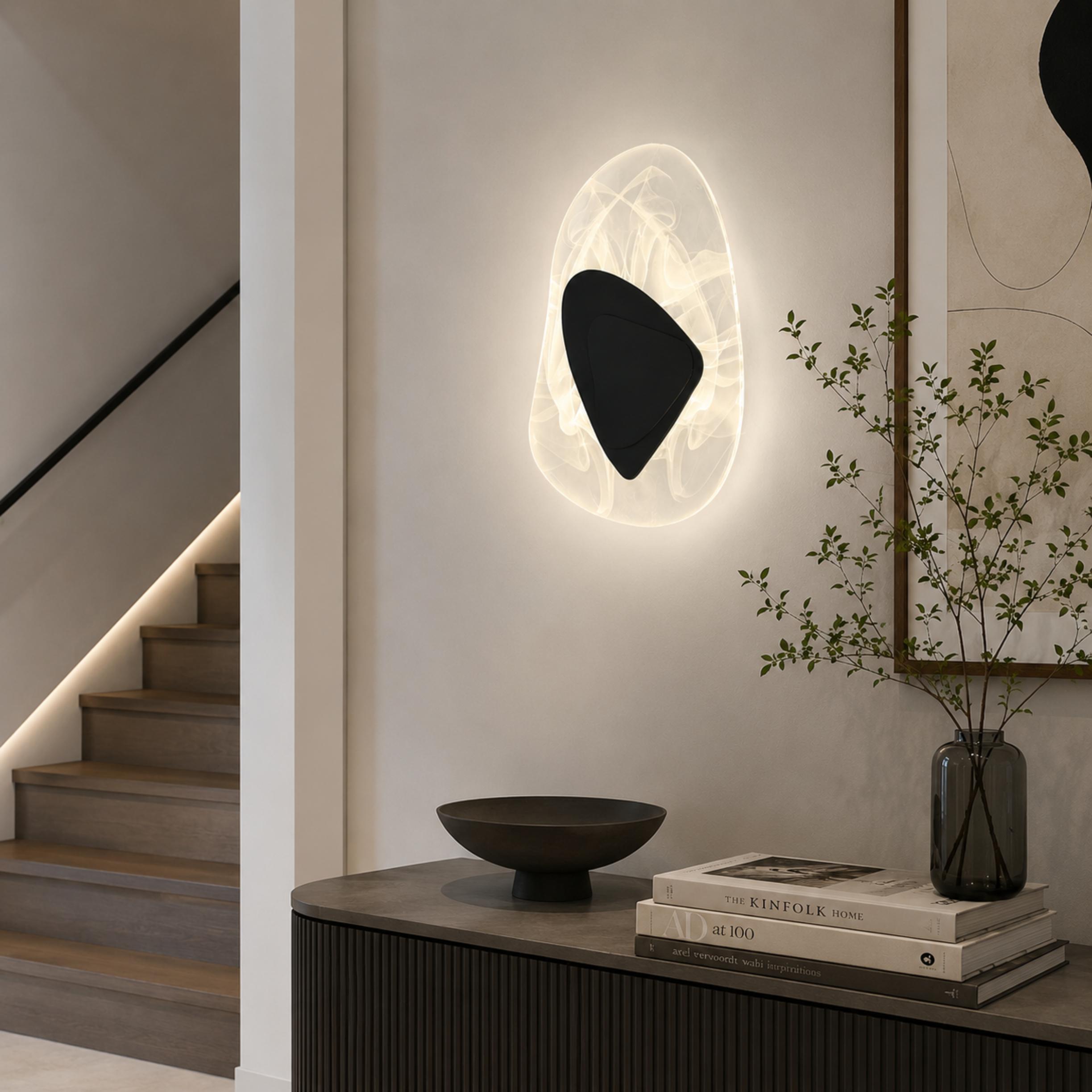 Moderne Wandleuchte zur Wandmontage aus Eisen und Kristall mit verstellbarem LED-Licht, warmweiß und kaltweiß | ribuella