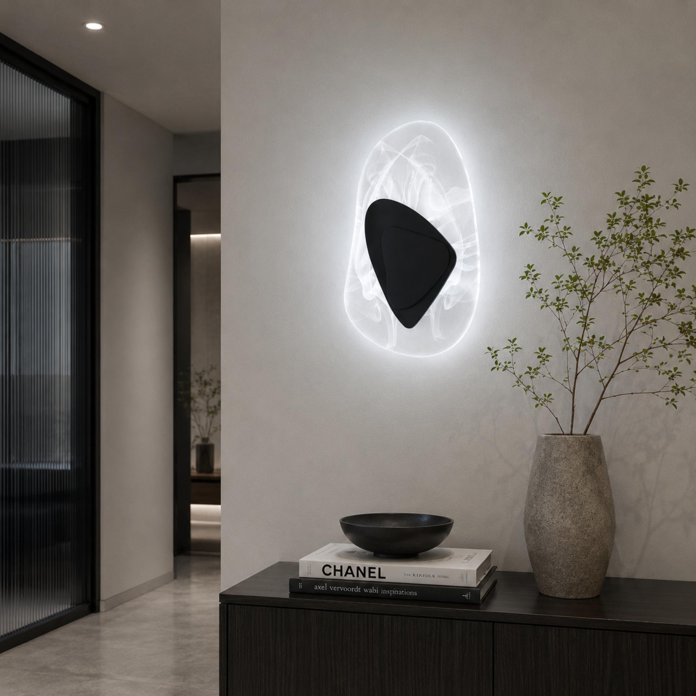 Moderne Wandleuchte zur Wandmontage aus Eisen und Kristall mit verstellbarem LED-Licht, warmweiß und kaltweiß | ribuella