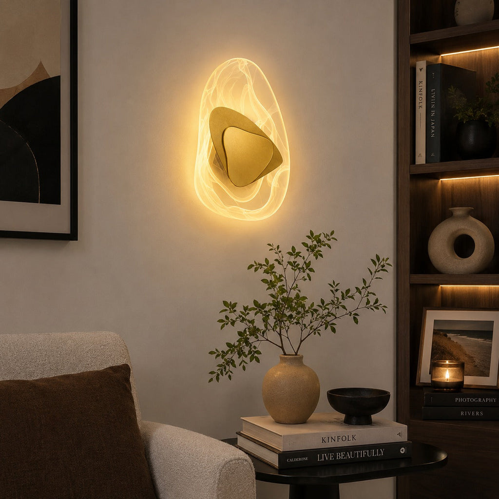 Moderne Wandleuchte zur Wandmontage aus Eisen und Kristall mit verstellbarem LED-Licht, warmweiß und kaltweiß | ribuella