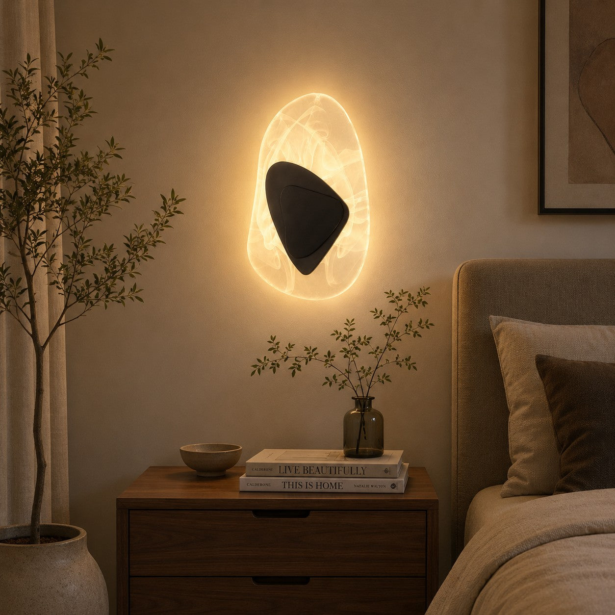 Moderne Wandleuchte zur Wandmontage aus Eisen und Kristall mit verstellbarem LED-Licht, warmweiß und kaltweiß | ribuella