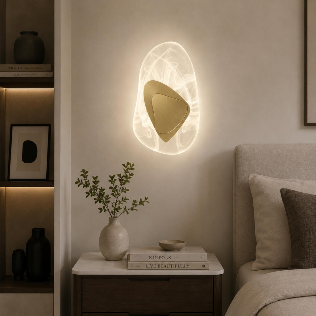 Moderne Wandleuchte zur Wandmontage aus Eisen und Kristall mit verstellbarem LED-Licht, warmweiß und kaltweiß | ribuella