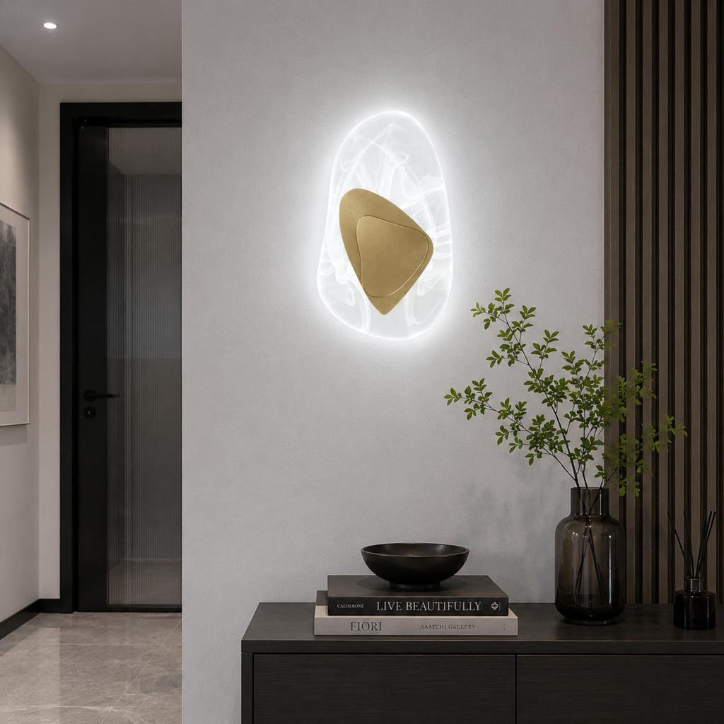 Moderne Wandleuchte zur Wandmontage aus Eisen und Kristall mit verstellbarem LED-Licht, warmweiß und kaltweiß | ribuella