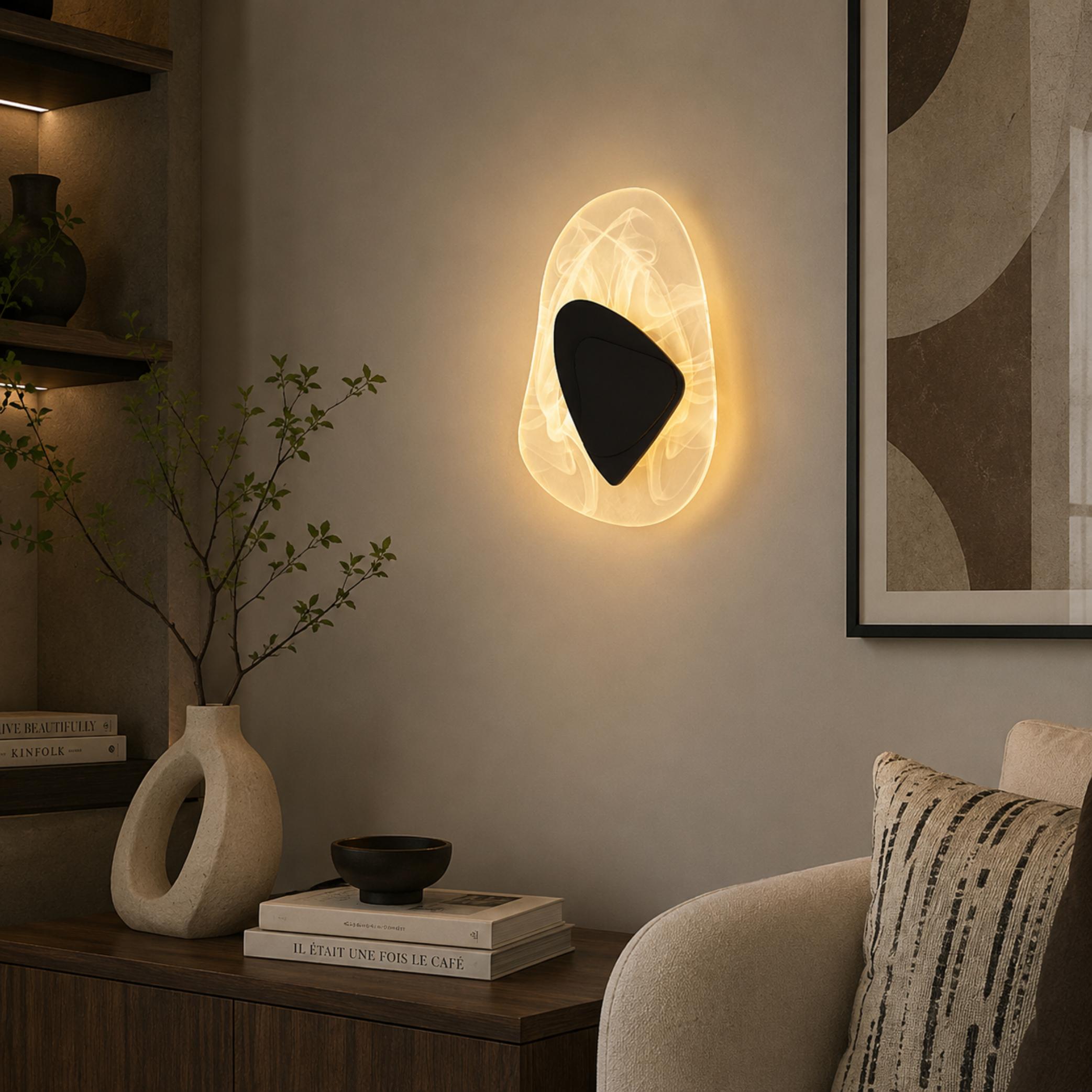 Moderne Wandleuchte zur Wandmontage aus Eisen und Kristall mit verstellbarem LED-Licht, warmweiß und kaltweiß | ribuella