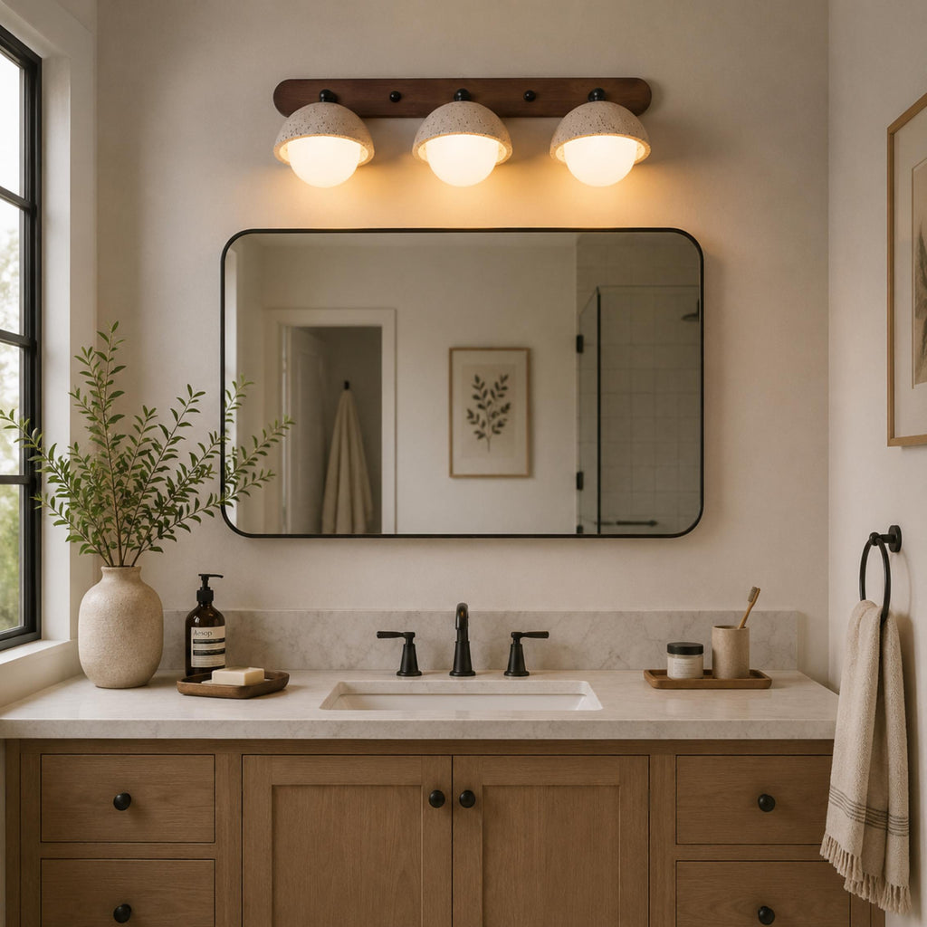 Modern Wall Sconce Lighting with Pull Chain Yellow Travertine and Glass LED Indoor Light | ribuella