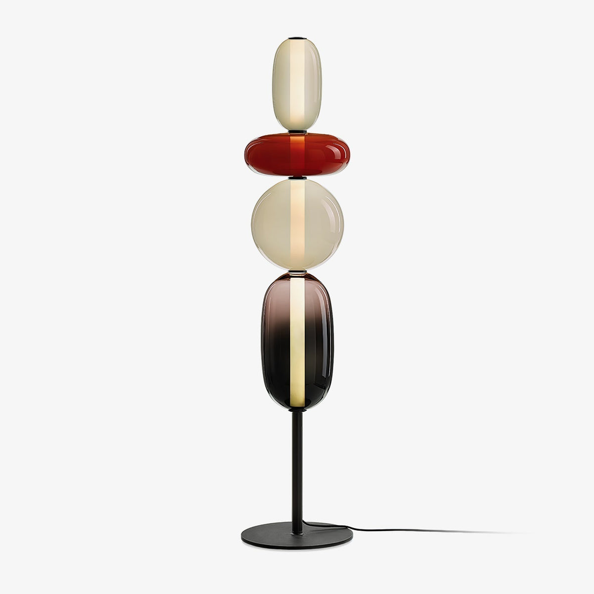 Lampadaire contemporain en verre avec éclairage LED intégré