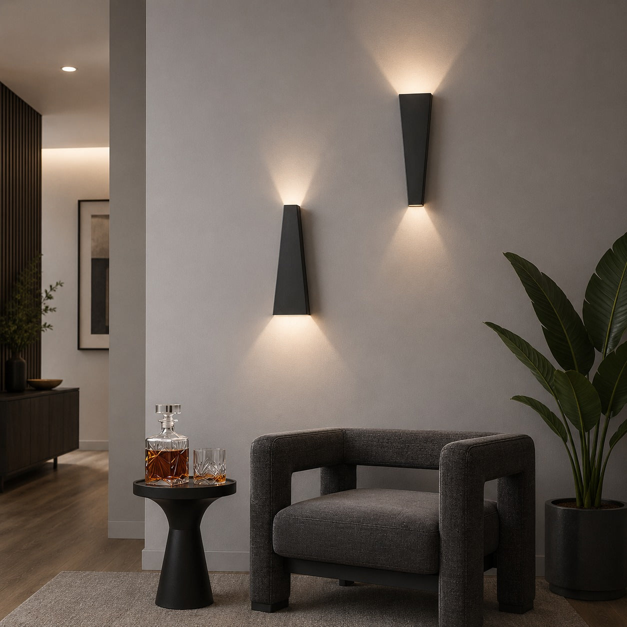 Moderne LED-Wandleuchte mit Up- und Downlight, Aluminium, 10 W, dimmbar, für den Innenbereich | ribuella