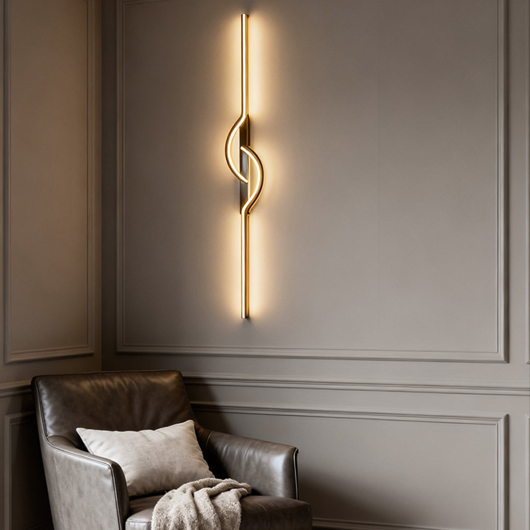 Moderne lineare Wandleuchte zur Wandmontage, schwarzes Aluminium, LED-Licht mit dimmbarem Silikonschirm | ribuella