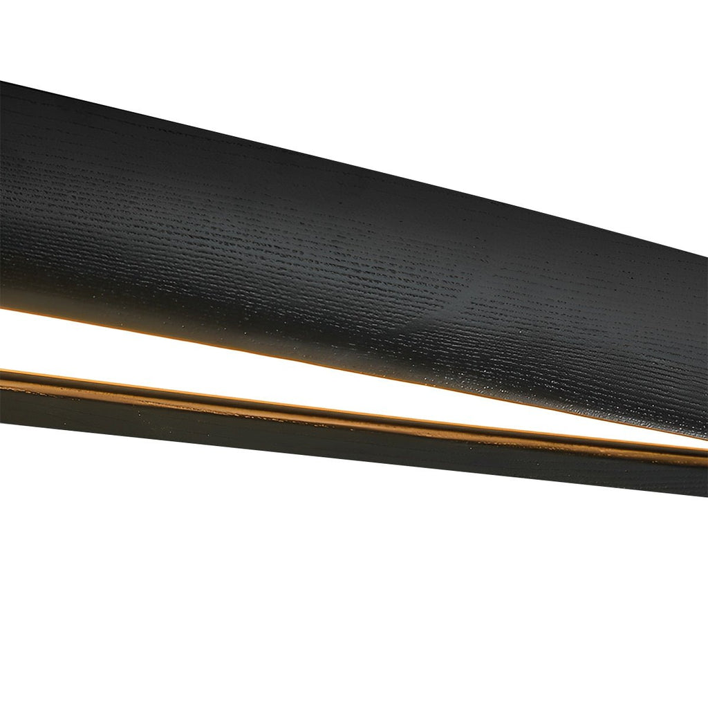 Modern Minimalist Ceiling Light Long Strip Diamond Shape Wood LED Adjustable Color Temperature | ribuella