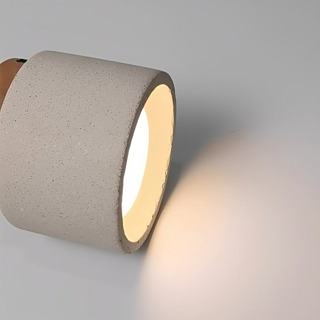 Modern Minimalist Round Ceiling Light Fixture Concrete LED GX53 Adjustable Color Temperature | ribuella