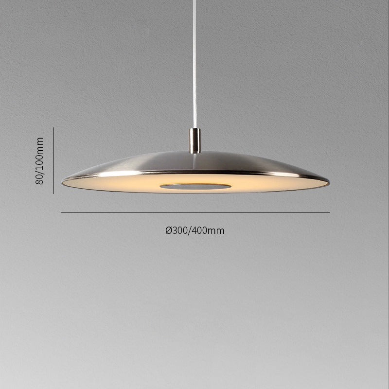 Nowoczesna nordycka lampa wisząca LED, żelazne wykończenie w kolorze niklu
