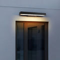 Moderne Außenwandleuchte mit LED-Bewegungsmelder, wandmontiert, schwarz, aus Edelstahl, rechteckig, 4000 K, IP65 | ribuella