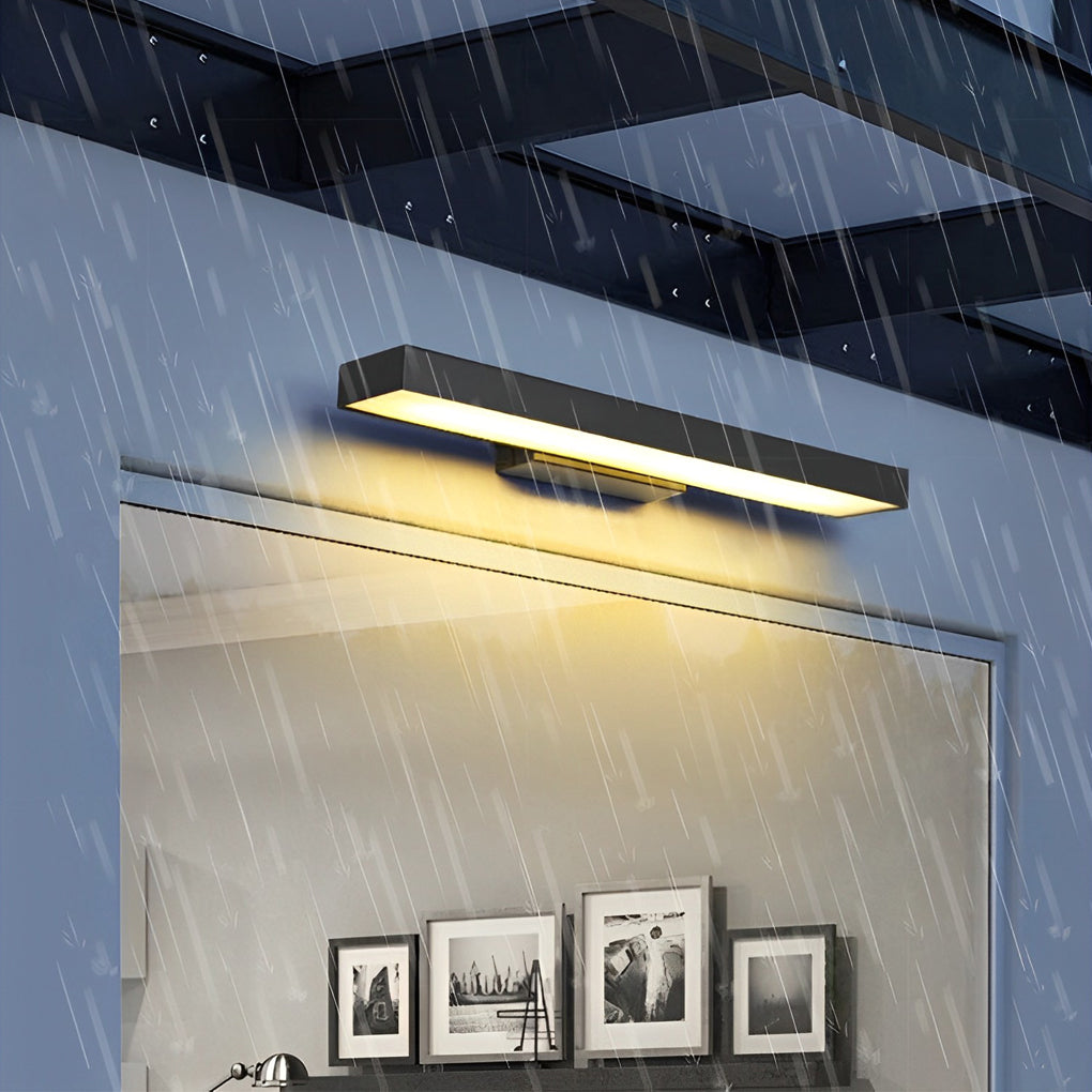 Moderne Außenwandleuchte mit LED-Bewegungsmelder, wandmontiert, schwarz, aus Edelstahl, rechteckig, 4000 K, IP65 | ribuella