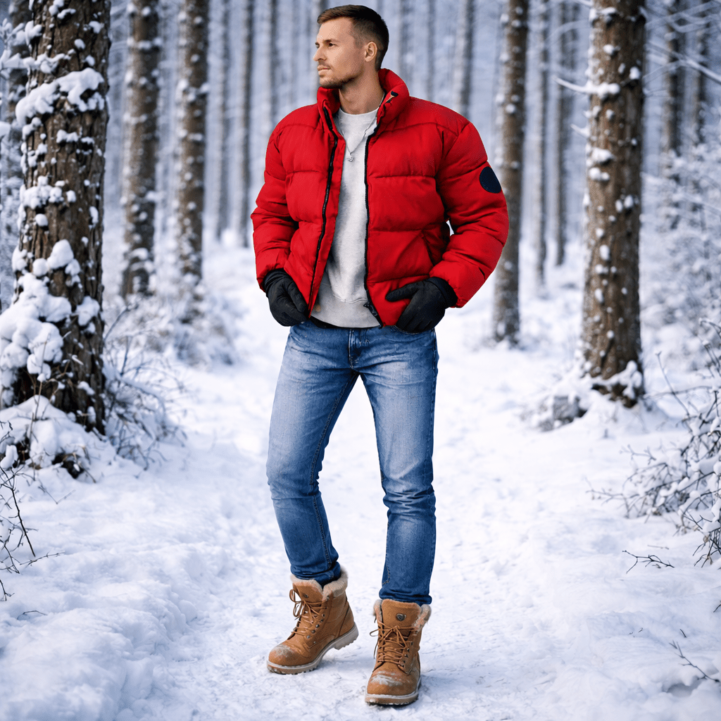 Arcticvale Men's Slim Quilted Down Jacket, Lightweight Insulation