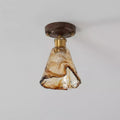 Velimo Amber Glass Flush Mount Light For Wall Or Ceiling Mounting