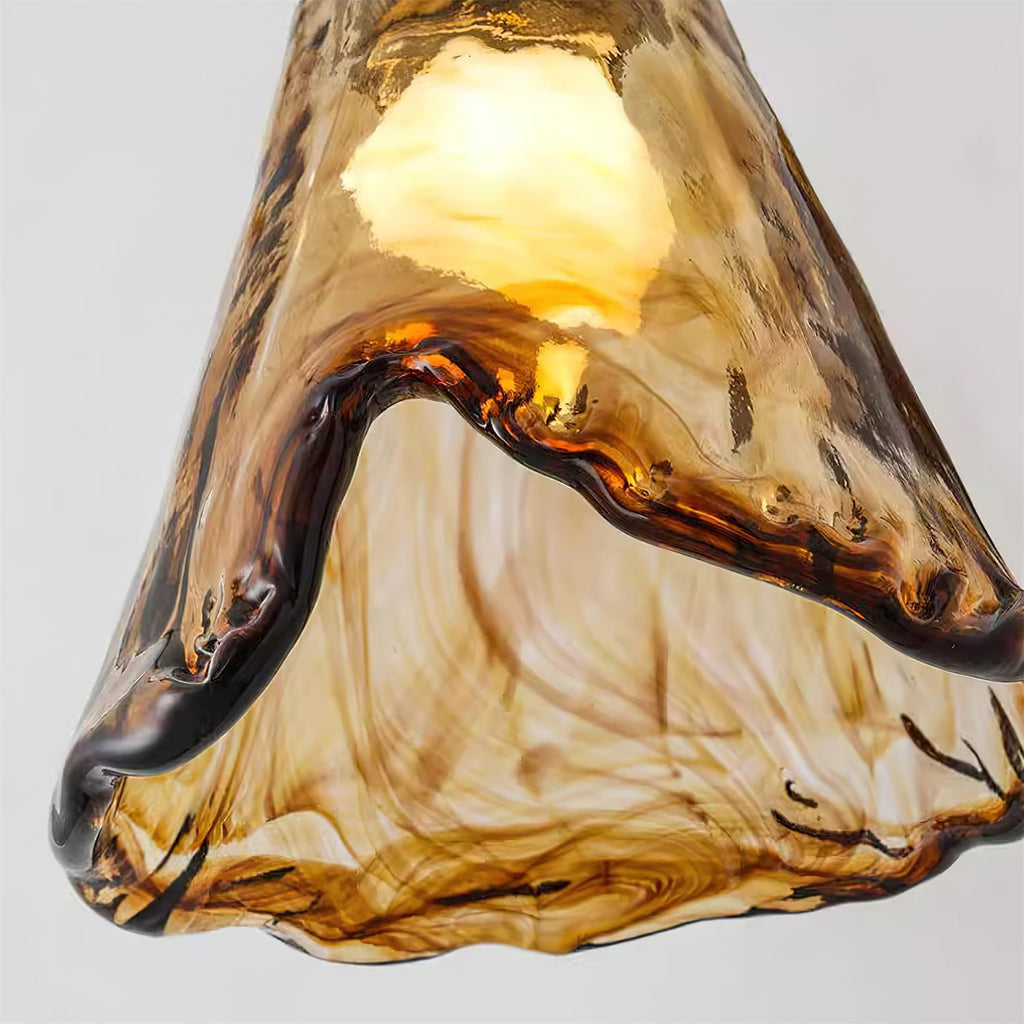 Velimo Amber Glass Flush Mount Light For Wall Or Ceiling Mounting