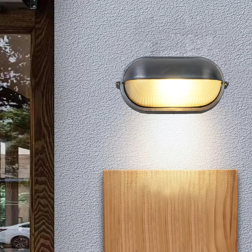 Nowoczesna owalna zewnętrzna lampa ścienna Vorn, wodoodporna, 2 warianty kolorystyczne