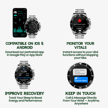 Titanium Edge Tactical Smartwatch with Health & GPS Features | ribuella