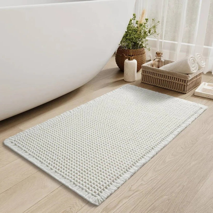 Textured Water-Absorbent Bath Mat with Non-Slip Base | ribuella