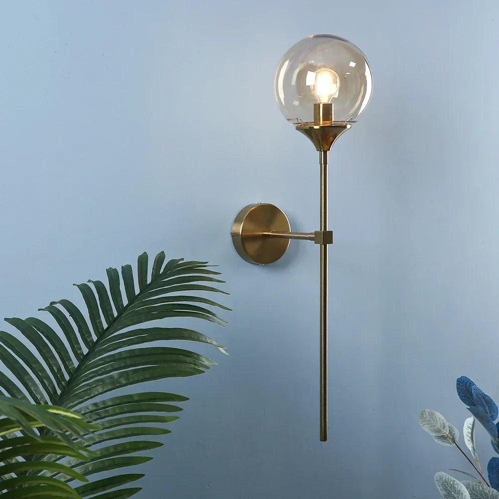 Lysara skandinavisk modern vägglampa i glas