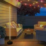 Durable Iron AuroraTrail Solar Floor Lamp — Weather-Ready Lighting