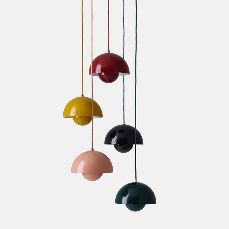 Nordycka lampa wisząca w kształcie kopuły - minimalistyczna półokrągła oprawa sufitowa