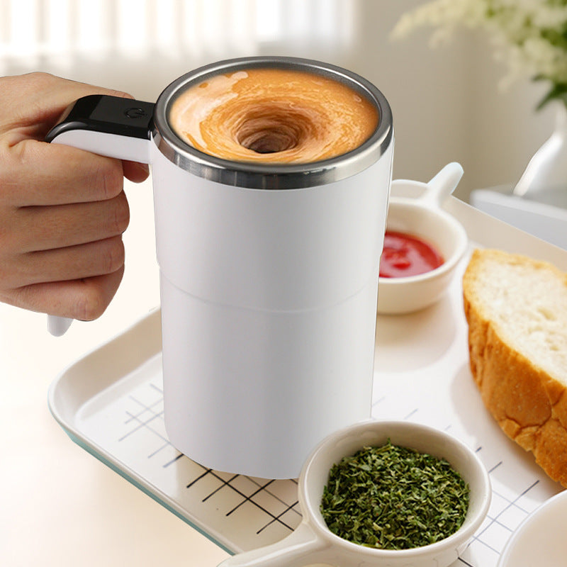 Portable Self Stirring Coffee Mug - Digital Temperature Screen, Double Tap Activation