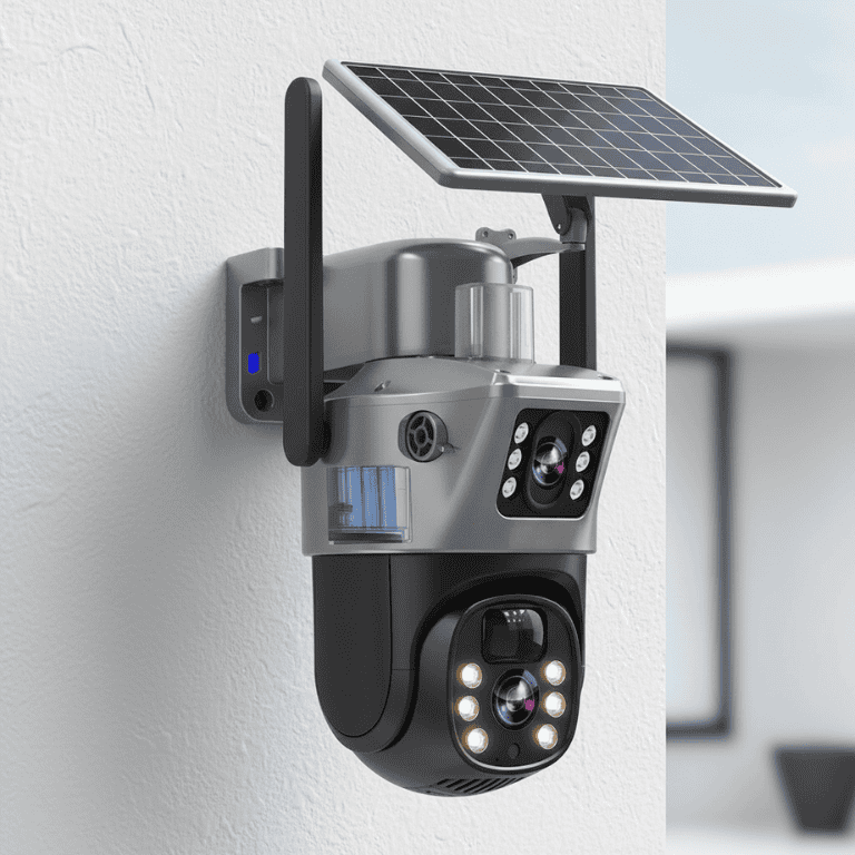 SolaraGuard 4K Wireless Camera — Solar Panel, 360-Degree View
